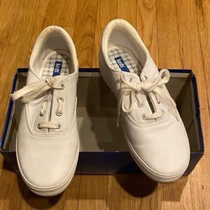 Keds Classic Leather Sneakers Womens 8.5 White Low Top Lace Up Andie CVO WH03458